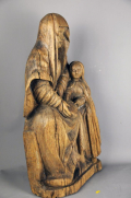 
															St Anne et la Vierge statue bois 15 e
														