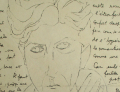 
															Jean COCTEAU (1889-1963)  Autoportrait dessin original 1924
														