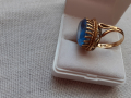 
															Bague ancienne Or et pierre bleue
														