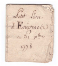 
															Petit livre d'énigmes 1778
														