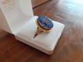 
															Bague ancienne Or et pierre bleue
														