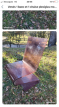 
															banc et chaise plexiglas 1970
														