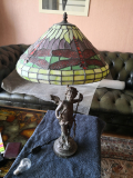 
															Angelot en bronze transformé en lampe
														