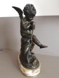 
															Statue bronze sur socle de marbre
														