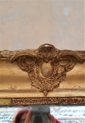 
															Miroir 19 ème stuc doré à la feuille style Louis XV
														