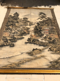
															TAPISSERIE Ancienne XIXeme? Asie Mont Fuji Japon 225cm x 175cm
														