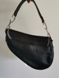 
															Sac saddle Dior cuir noir surpiqûres blanches
														