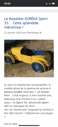 
															Voiture à pédales Roadster EURÊKA Sport 33
														