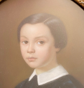
															Auguste Hervieu (1794-1858) pastel portrait d'enfant signé daté 1856
														