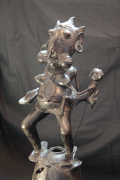 
															Statue, masque cimier ?, maternité, nigéria ?, bronze,
														