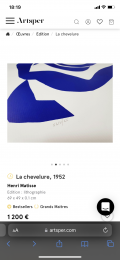 
															Lithographie originale Matisse
														