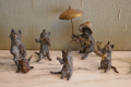 
															Ensemble de chats musiciens bronze de Vienne
														