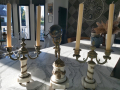 
															Garniture cheminee bronze et marbre
														