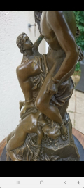 
															Sculture bronze signée e muller  promethee et les océanique
														