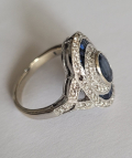 
															Bague or 750 saphir et diamand
														