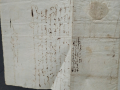 
															Acte manuscrit de 1592 Duc du Genevoys et de Nemours avec sceau
														