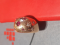 
															chevalière bague or diamant rubis
														